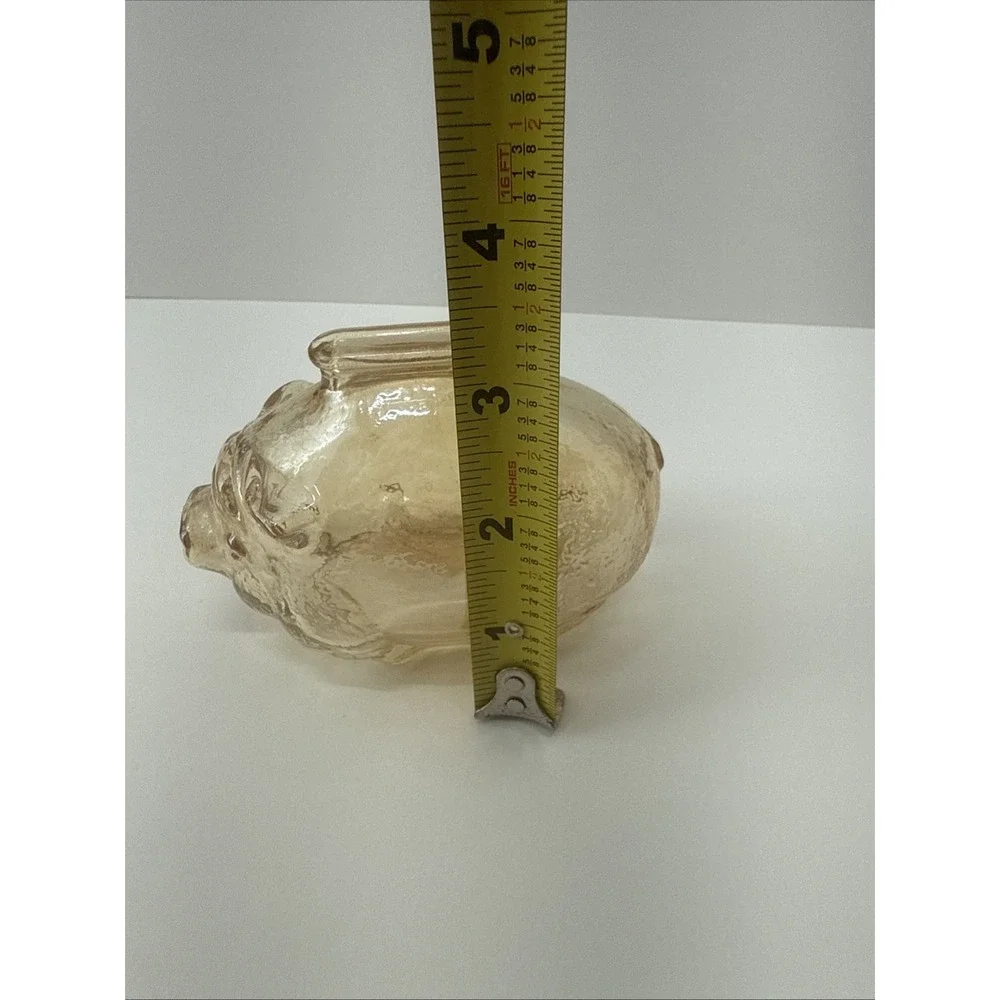 Vintage Anchor Hocking Amber Glass Piggy Bank 4x2x3